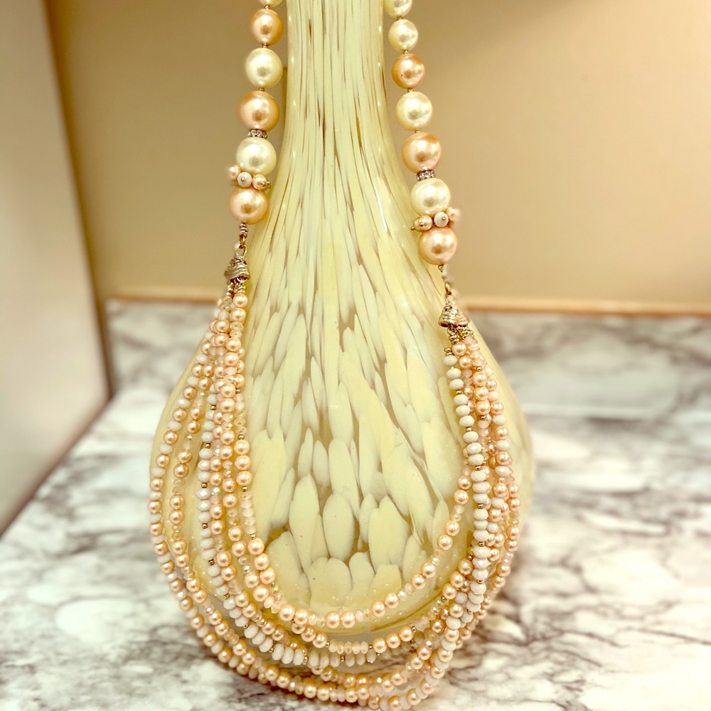Beaded long layered necklace by Ottaviani Bijoux